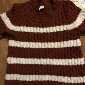 JCrew Maroon and White striped sweater
